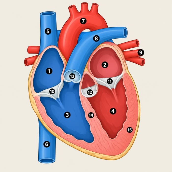 Anatomía general del corazón humano