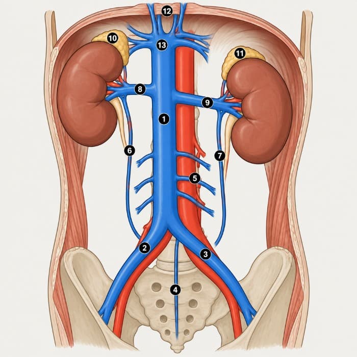 Afluentes de la vena cava inferior